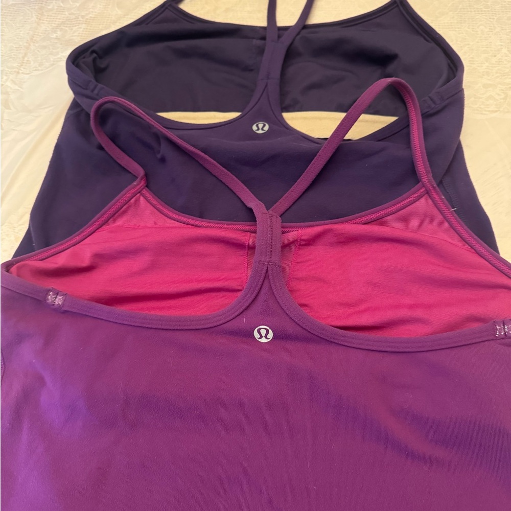 Lululemon Razor Back Tanks w/ built in bra.
